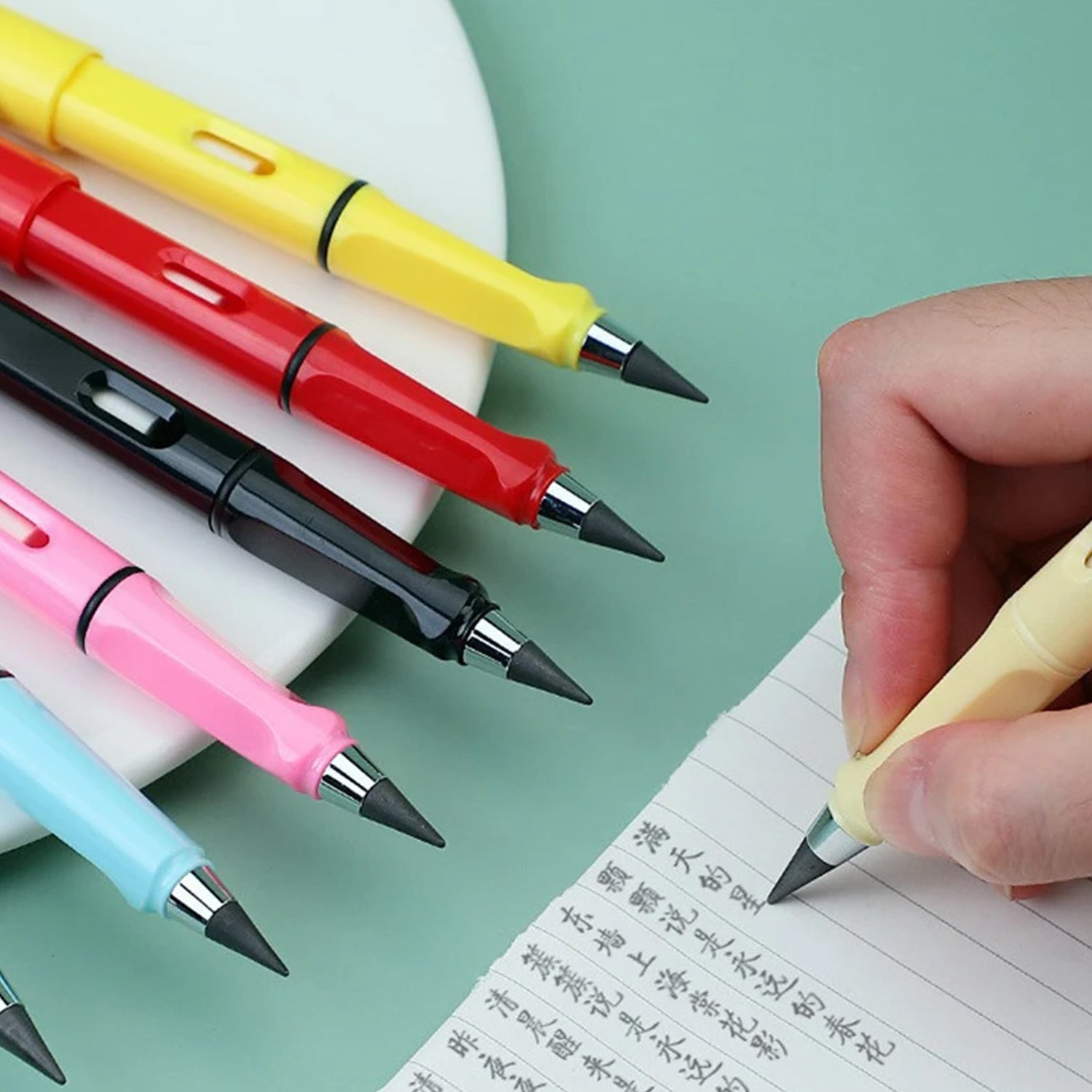 2-in-1 Everlasting Magic Pencil with Replaceable Eraser – Inkless, Reusable, Portable (1 Pc / Mix Color)) 2-in-1 Everlasting Magic Pencil with Replaceable Eraser – Inkless, Reusable, Portable (1 Pc / Mix Color))